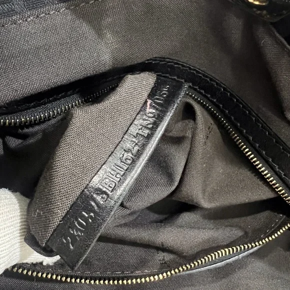 FENDI Zucchino Black Canvas Leather Trim Tote Shoulder Bag Made in Italy